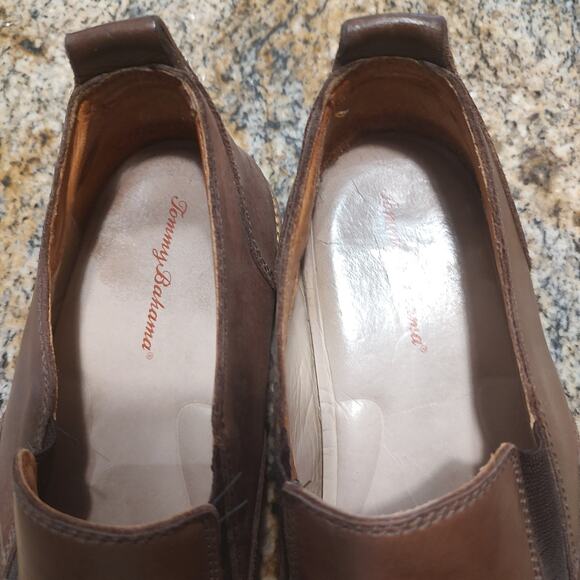 Tommy Bahama Shoes Mens Size 11.5 Brown Leather Slip On Eaton Loafers Comfort - Picture 11 of 14